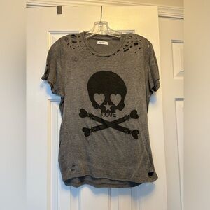 Lauren Moshi Skull Love Short Sleeved Tee Shirt